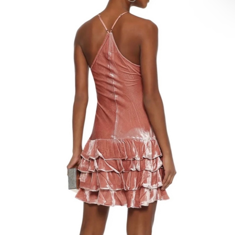 NEW MARISSA WEBB TIERED VELVET MINI DRESS - Picture 5 of 8